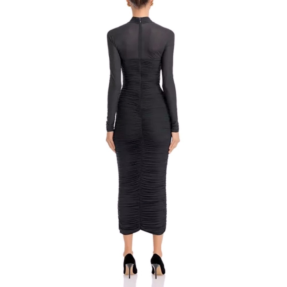Ronny Kobo Afra Ruched Bodycon Dress in Navy XS - Picture 4 of 16